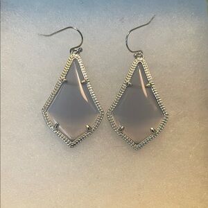 Kendra Scott Silver and Grey Earrings NWT